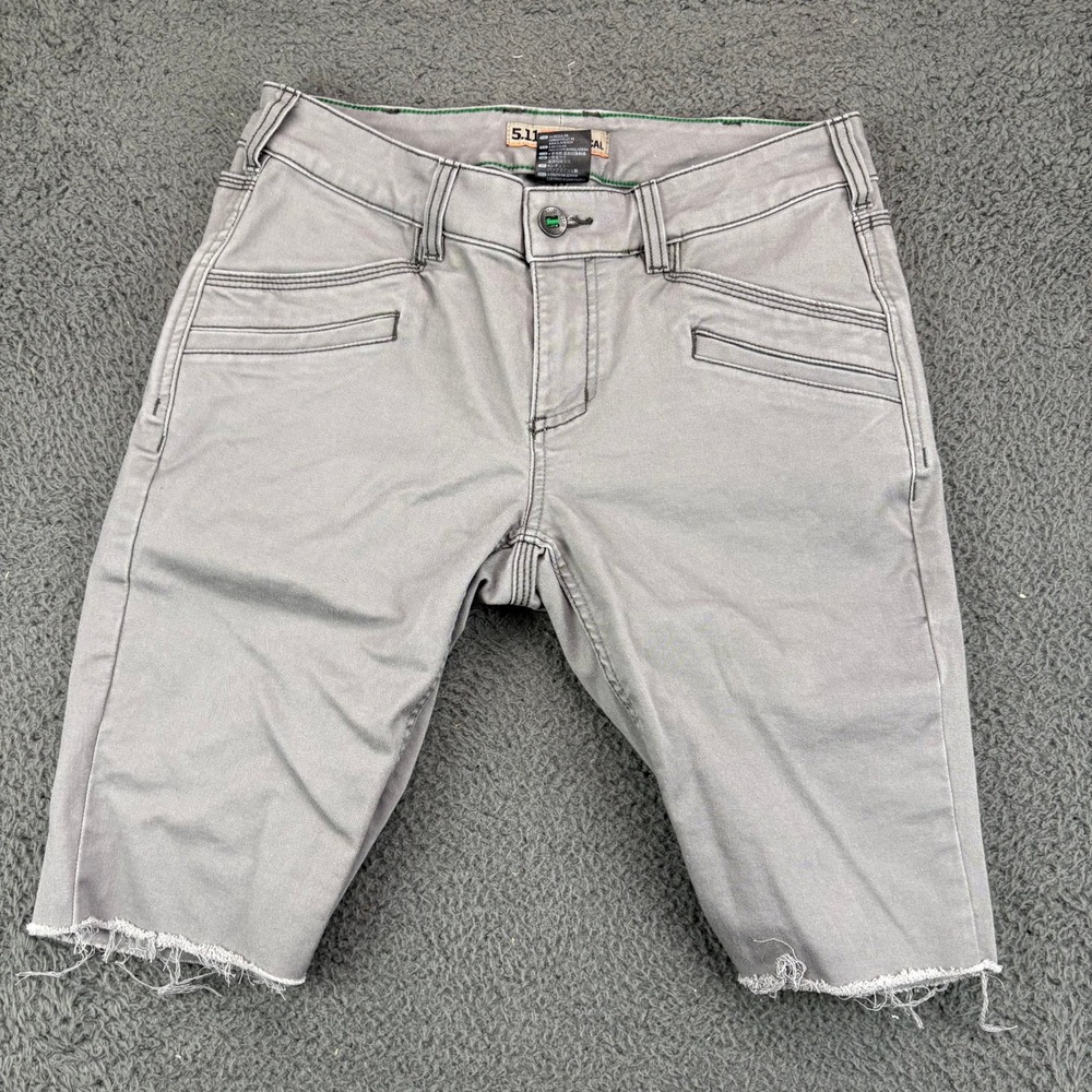 5.11 Tactical Womens Grey Raw Hem Cut Off Utility Shorts Size 4 Regular